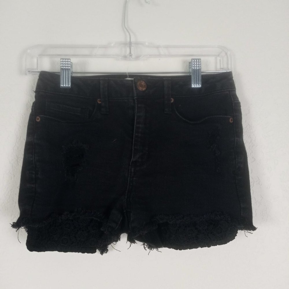 Mudd Black Washed high rise shortie Jean Shorts 3 FLX Stretch